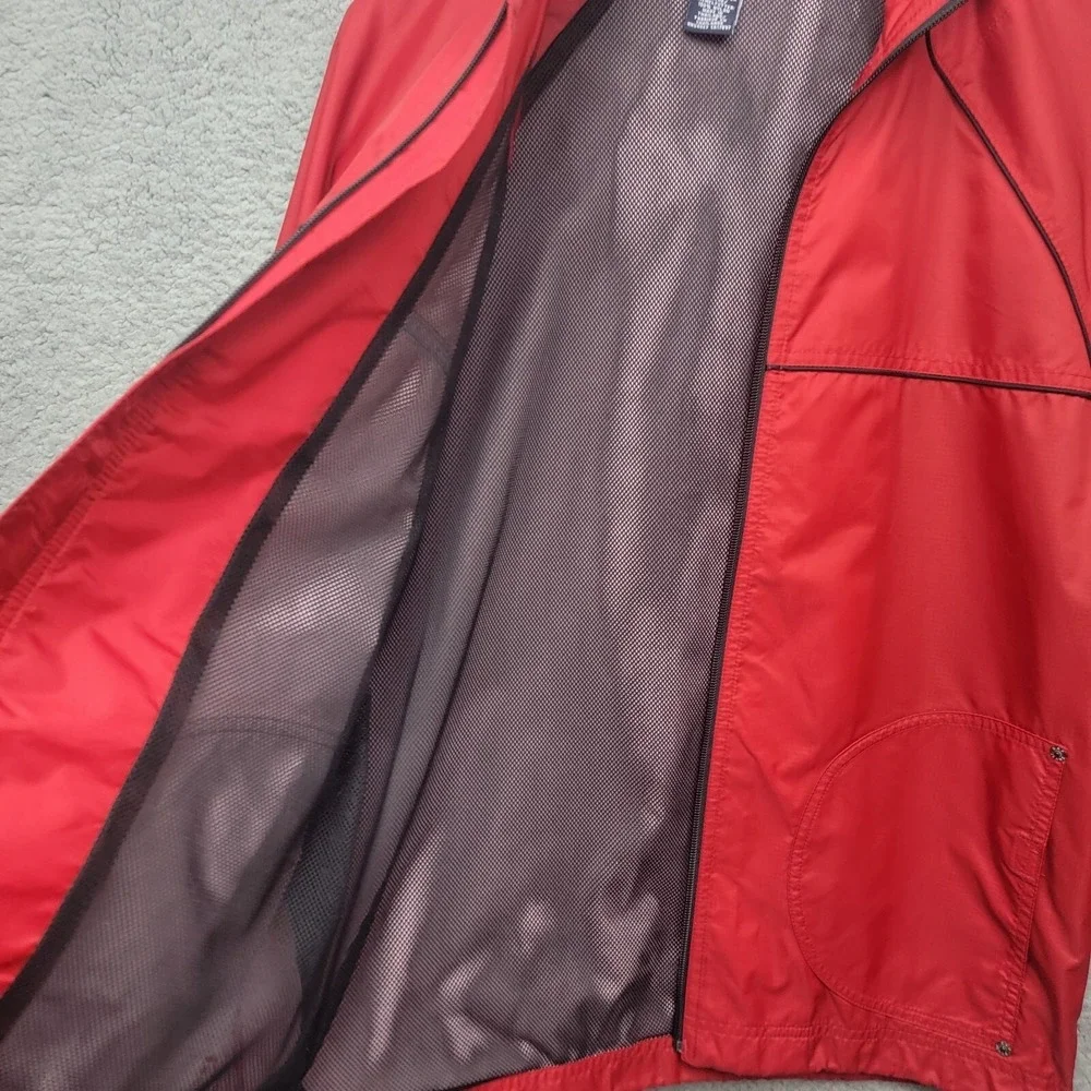 Gap Kids Youth Windbreaker Hooded Jacket Full Zip XXL (14-16) Red Nylon‎ Unisex